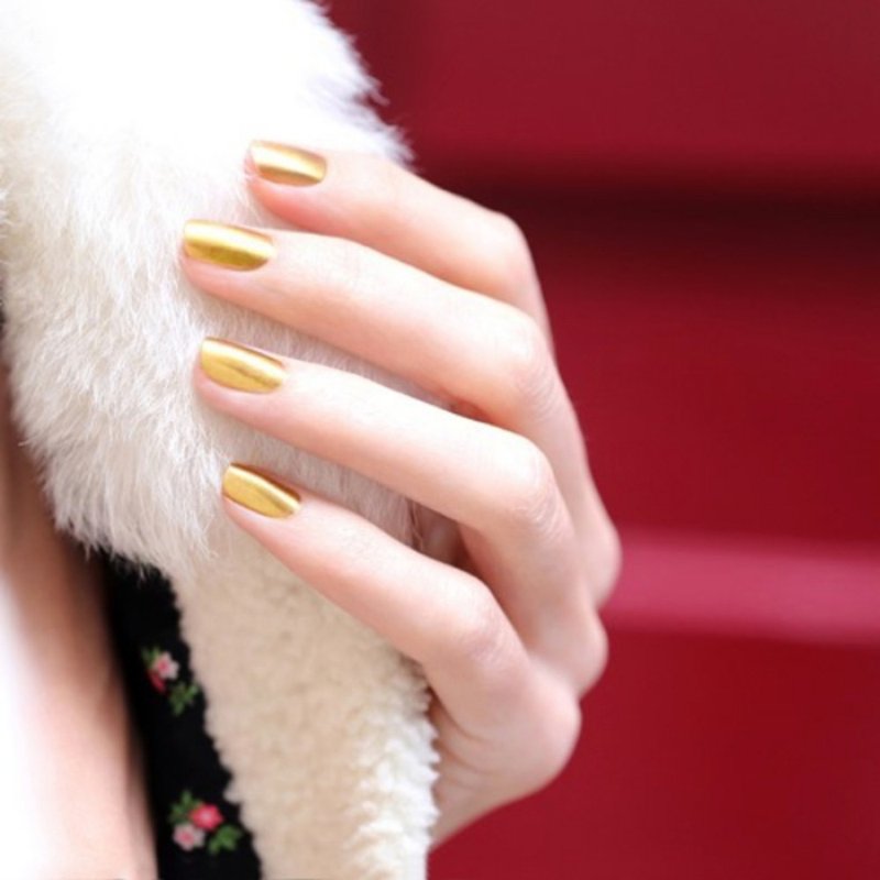 Gold sand 流沙金 | 法国 manucurist 巴黎玫瑰植萃指甲油 - 指甲油/指甲贴 - 环保材料 金色