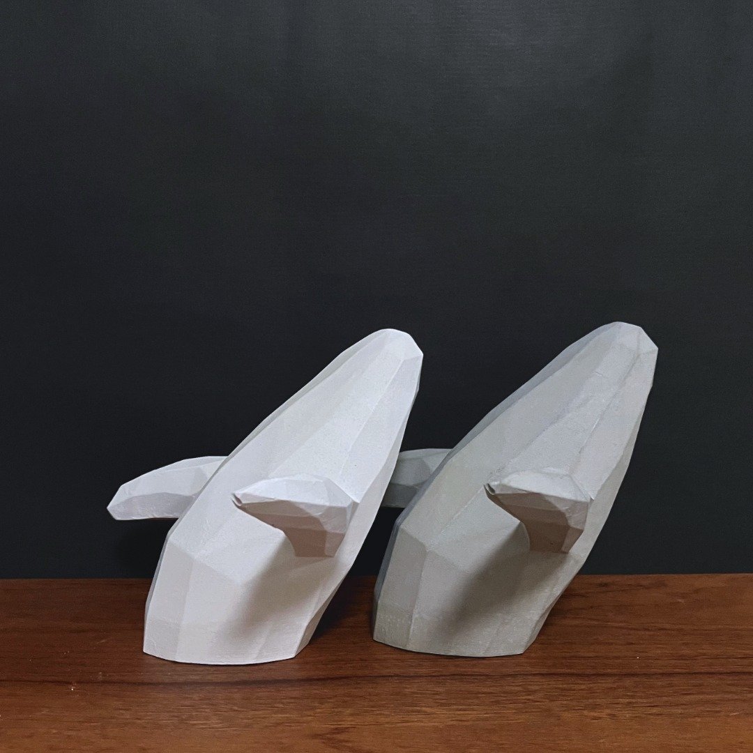 【水泥动物摆饰 - 鲸鱼】Low-poly / 清水模 / 桌上疗愈 / 送礼 - 摆饰 - 水泥 灰色