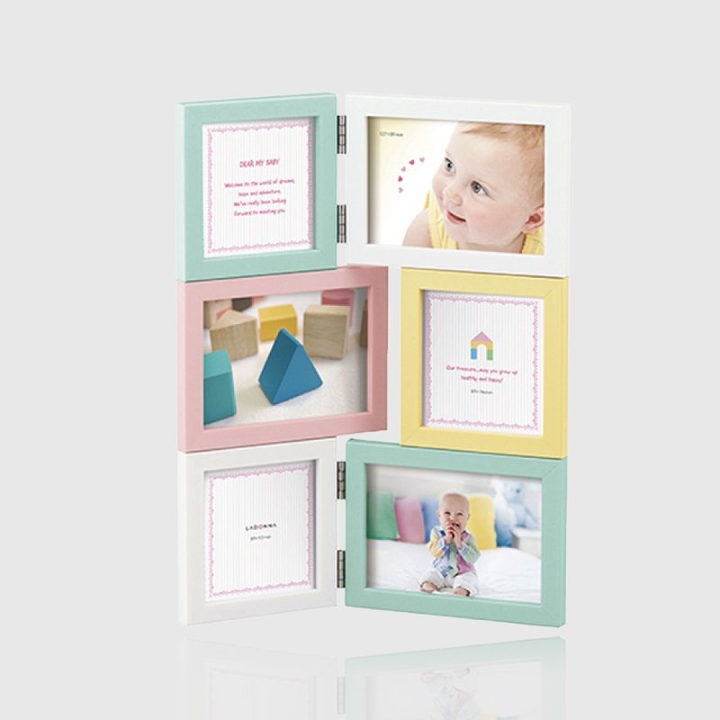 日本 LADONNABaby六格宝宝粉窗格相框 - 相簿/相册 - 其他材质 多色