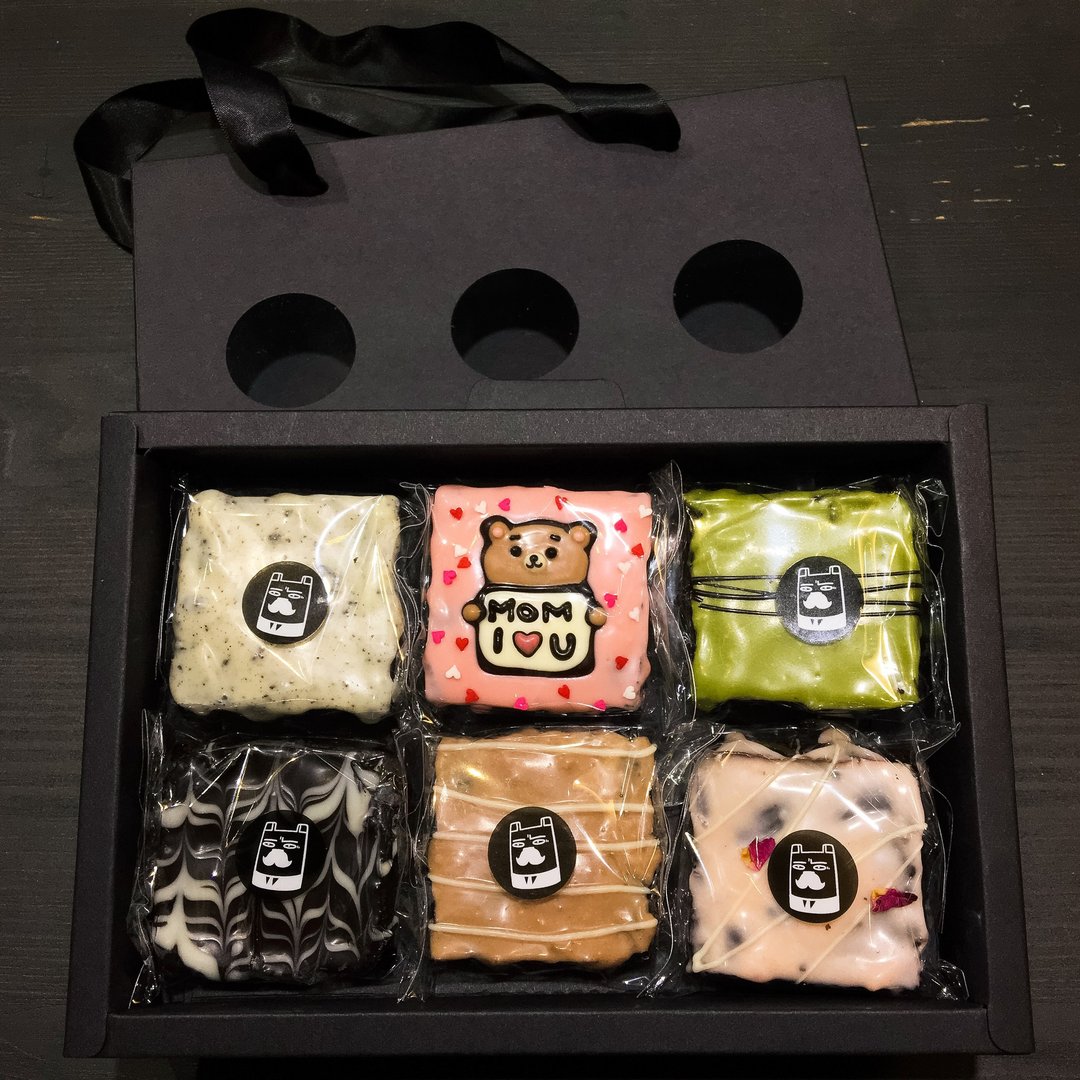 咖啡小熊礼盒-6块(小熊立牌可定制) - 蛋糕/甜点 - 新鲜食材 多色