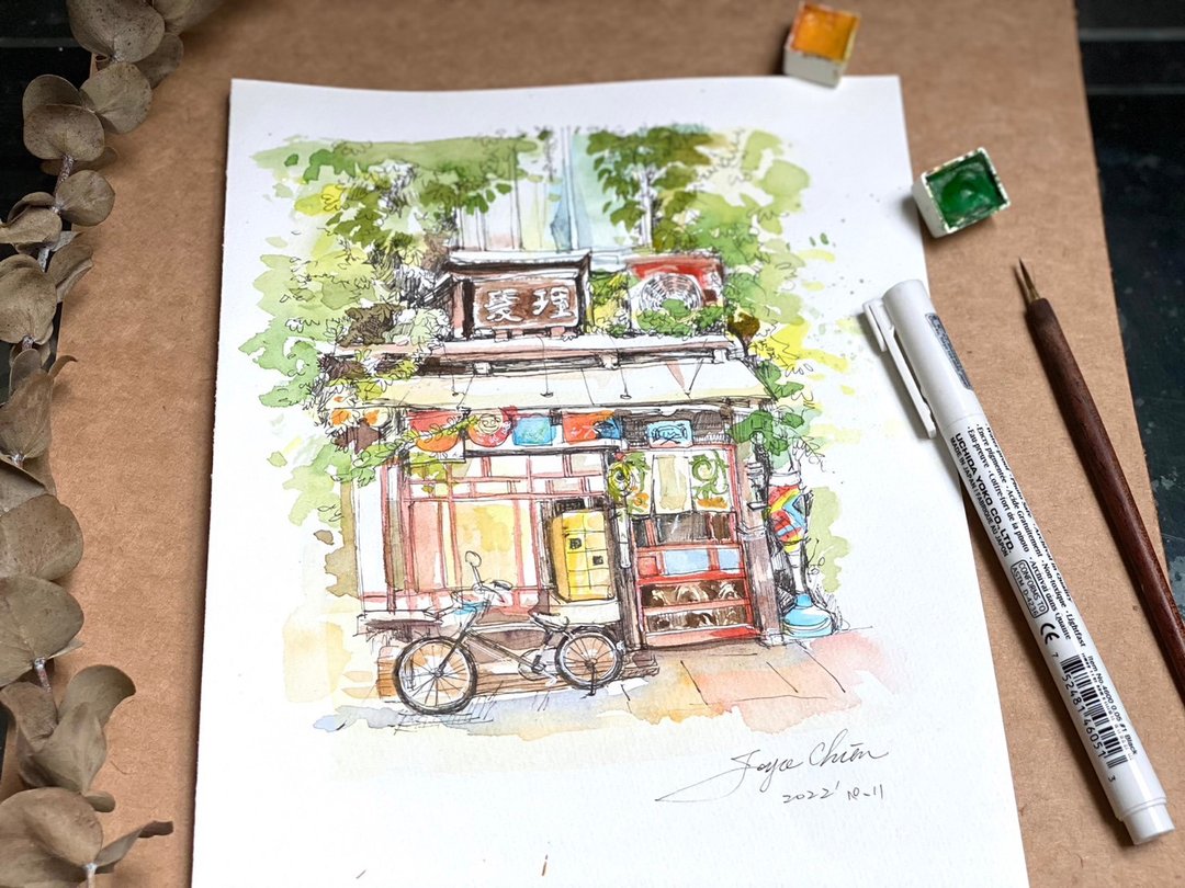 【一人成团】速写日本复古理发店_Joyce的纸上旅行 - 插画/绘画/写字 - 纸 