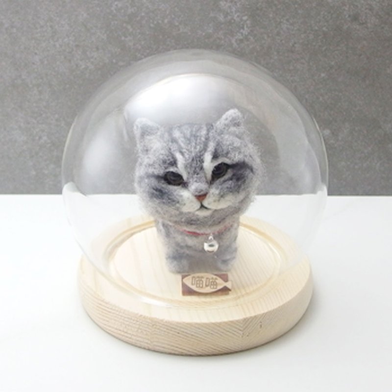 虎斑猫定制化羊毛毡  宠物定制 公仔 豆豆猫系列 - 玩偶/公仔 - 羊毛 灰色