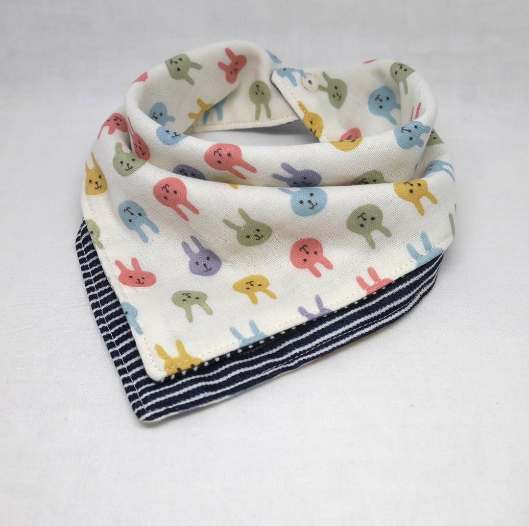 Japanese Handmade 6-layer-gauze Baby Bib - 围嘴/口水巾 - 棉 多色