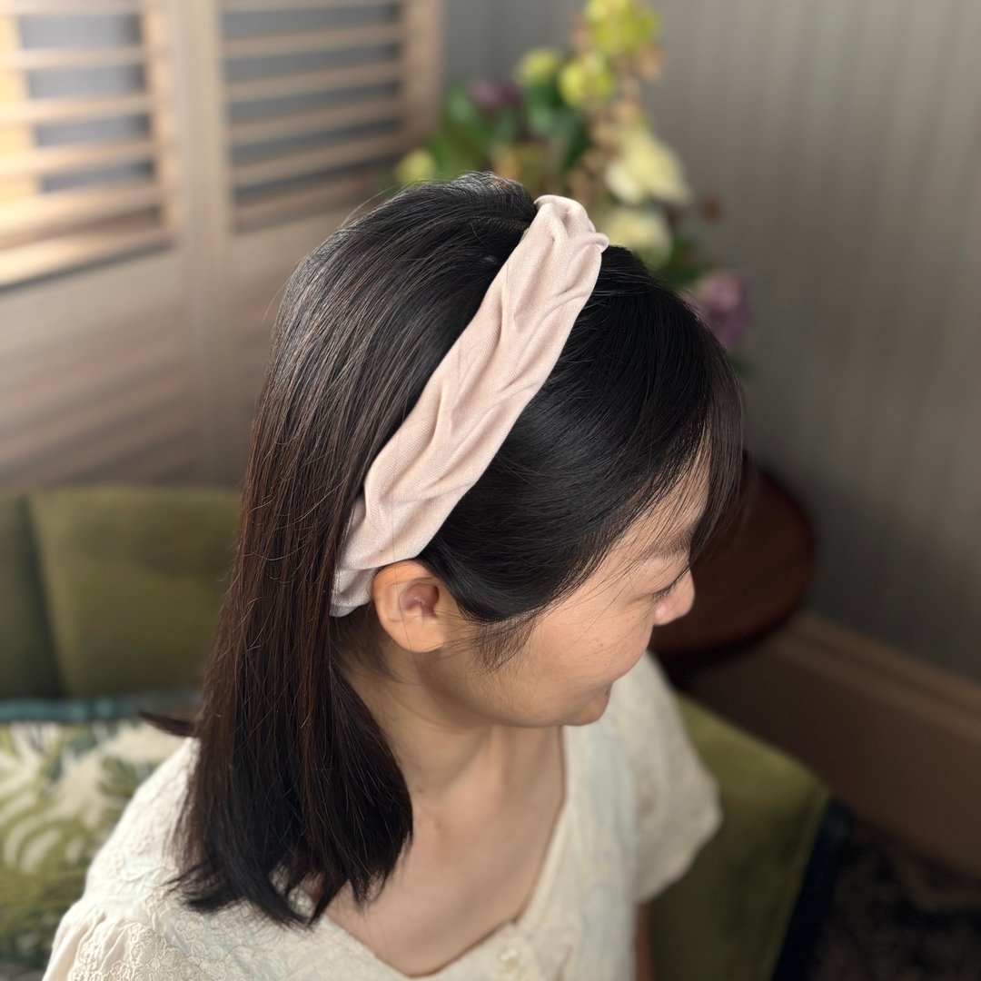 发带/浅粉叶子造型  送礼礼品 手作发饰 - 发带/发箍 - 聚酯纤维 粉红色