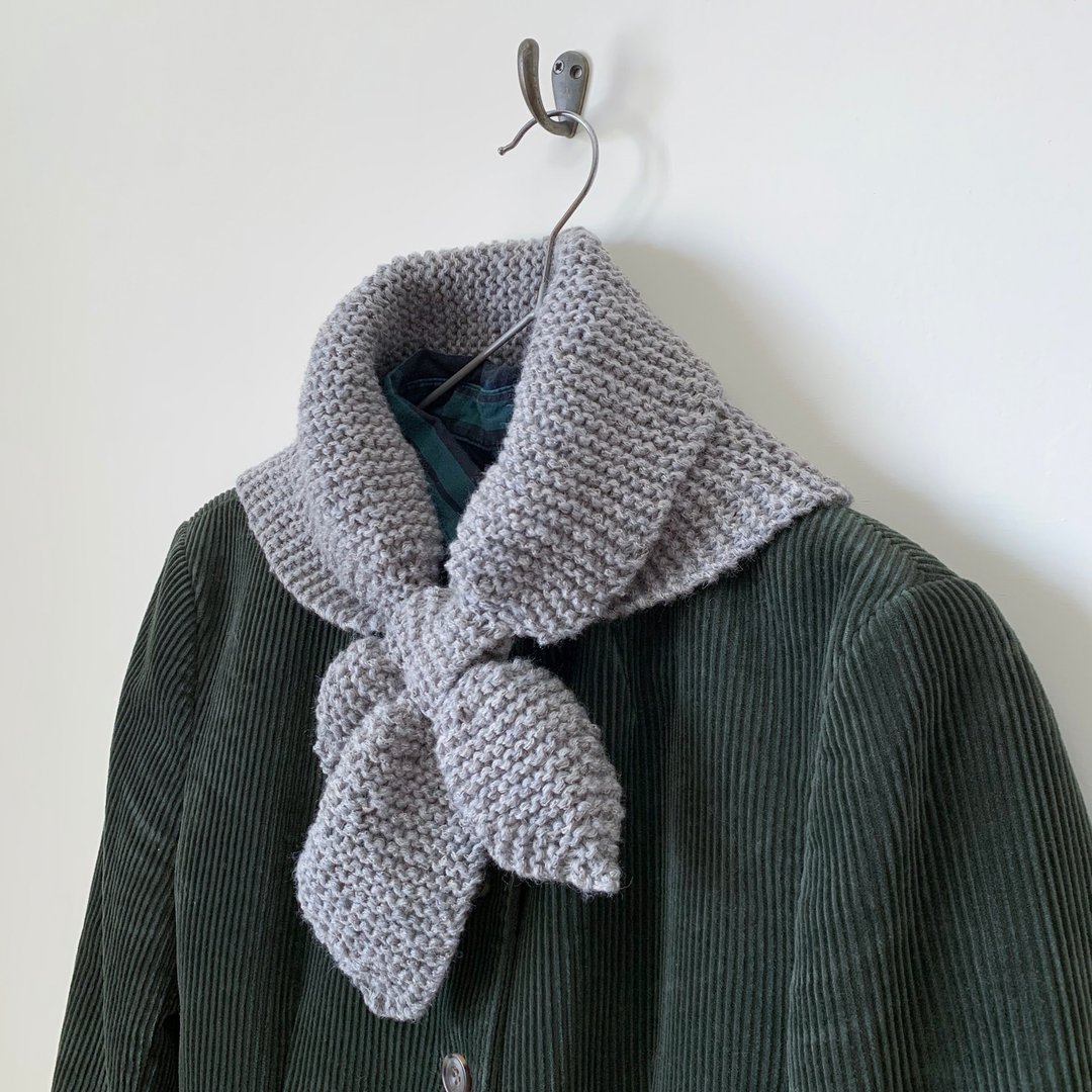 晓织物 苏菲小领巾 | Knitting Scarf 围巾 手工编织 成品贩售 - 围巾/披肩 - 羊毛 灰色