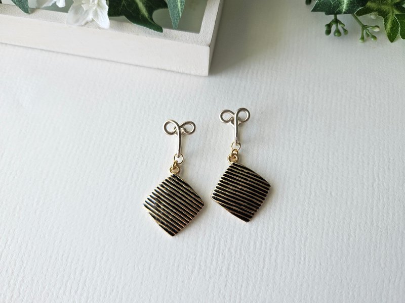 【流金岁月】无痛耳夹、夹式耳环、耳钩、复古系 - 耳环/耳夹 - 其他材质 金色