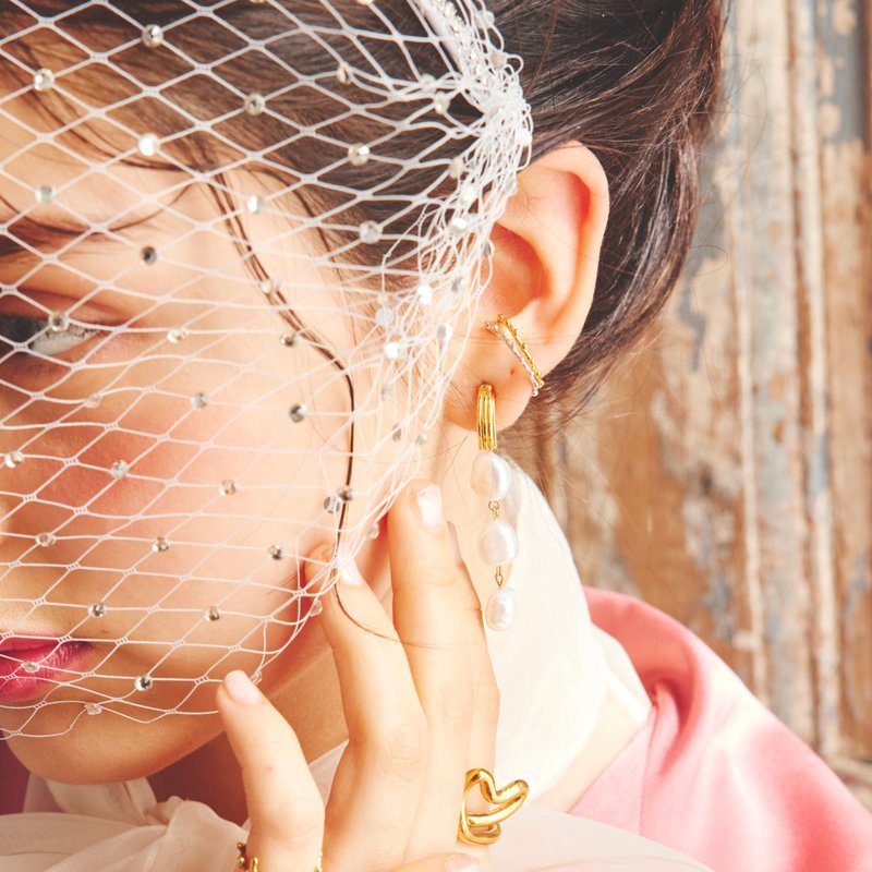 18KGP小耳钉耳套　金　无镍 - 耳环/耳夹 - 其他金属 金色