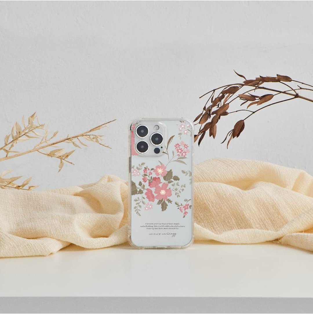 wwiinngg甜美小粉花全气囊防摔iPhone手机壳 - 手机壳/手机套 - 塑料 透明
