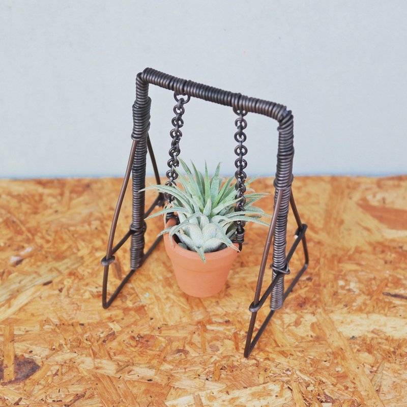 豆豆多肉植物与小杂货-疯杂货系列-可爱荡秋千空凤组 - 植栽/盆栽 - 其他金属 