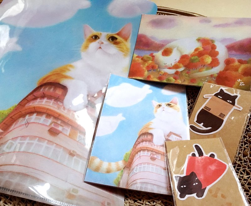 猫奴优惠限定明信片贴纸套装 - 卡片/明信片 - 纸 蓝色