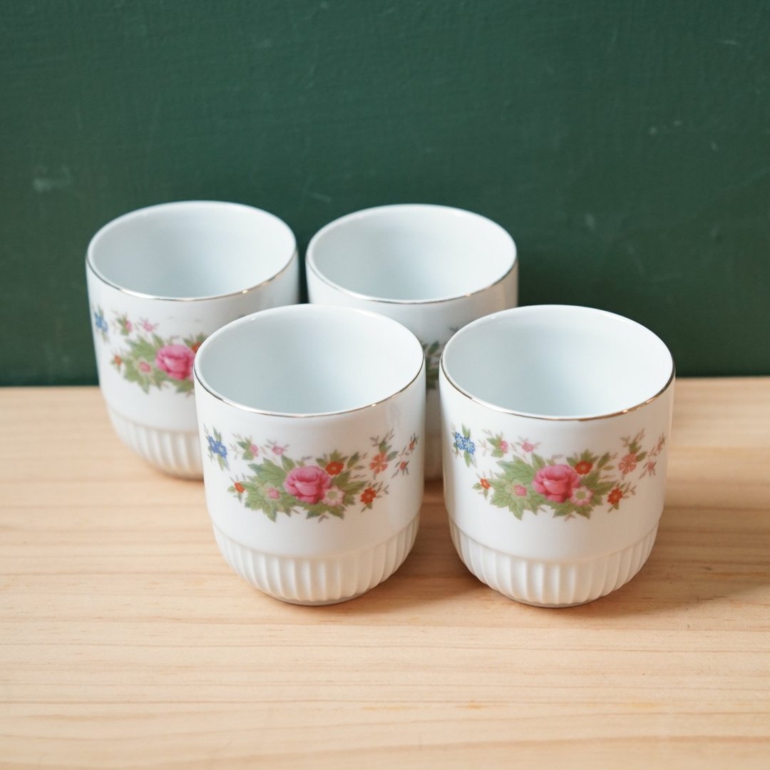 【北极二手杂货】近新 早期大同茶杯 花朵图案 礼物 瓷杯 - 茶具/茶杯 - 瓷 白色