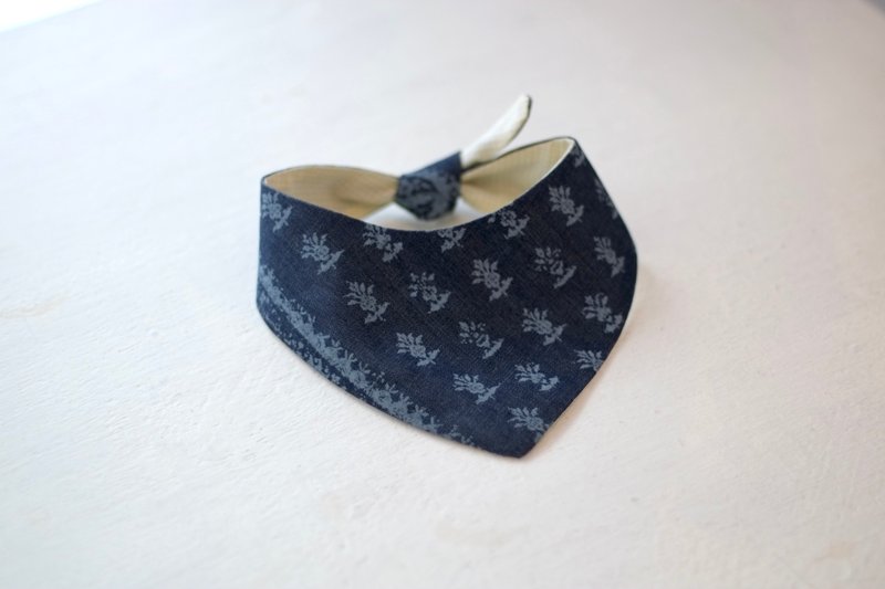 Chacha.metyou / 牛仔图腾双面领巾 / 狗狗喵喵毛小孩 | - 衣/帽 - 棉．麻 蓝色