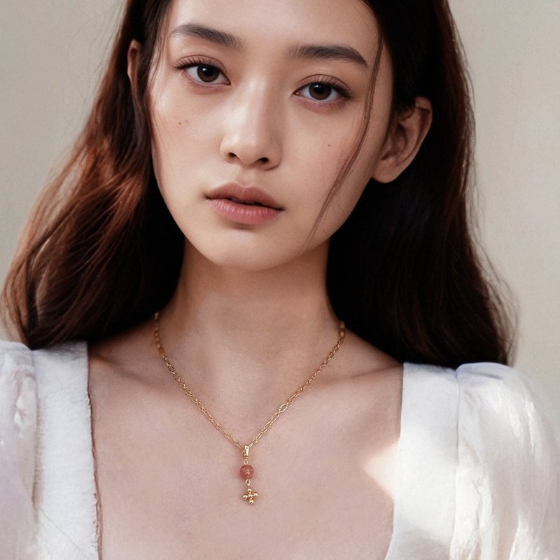 项链坠 | Dew Of Stars 繁星露 - 粉橘 - 项链 - 其他材质 橘色