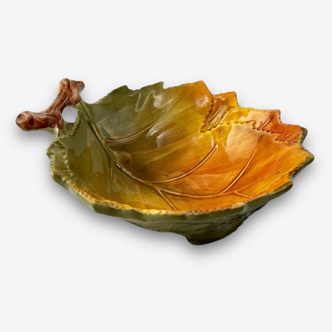 意大利手工陶-LT 秋季河岸 叶型碗 19x16cm - 碗 - 陶 橘色