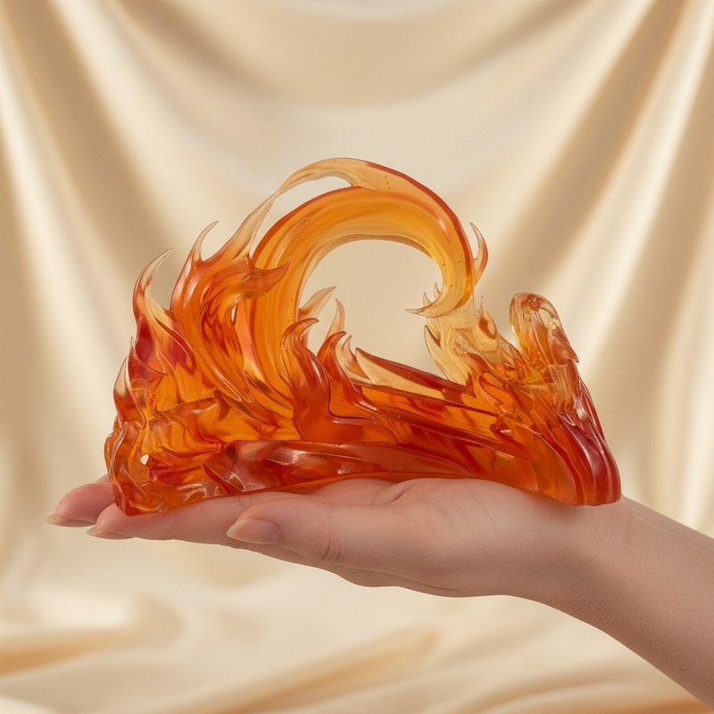 火焰 Flame State x 透明树脂艺术雕塑 x 桌上摆饰 - 摆饰 - 树脂 红色