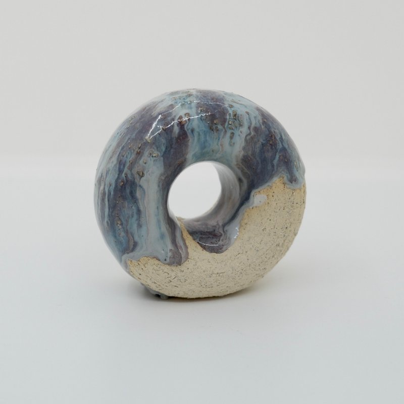 手工陶瓷冬甩线香插 - 摆饰 - 陶 咖啡色