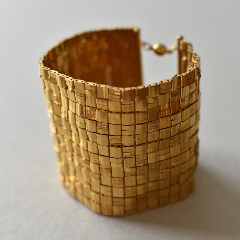 细胞 60mm / 金色 - 手链/手环 - 玻璃 