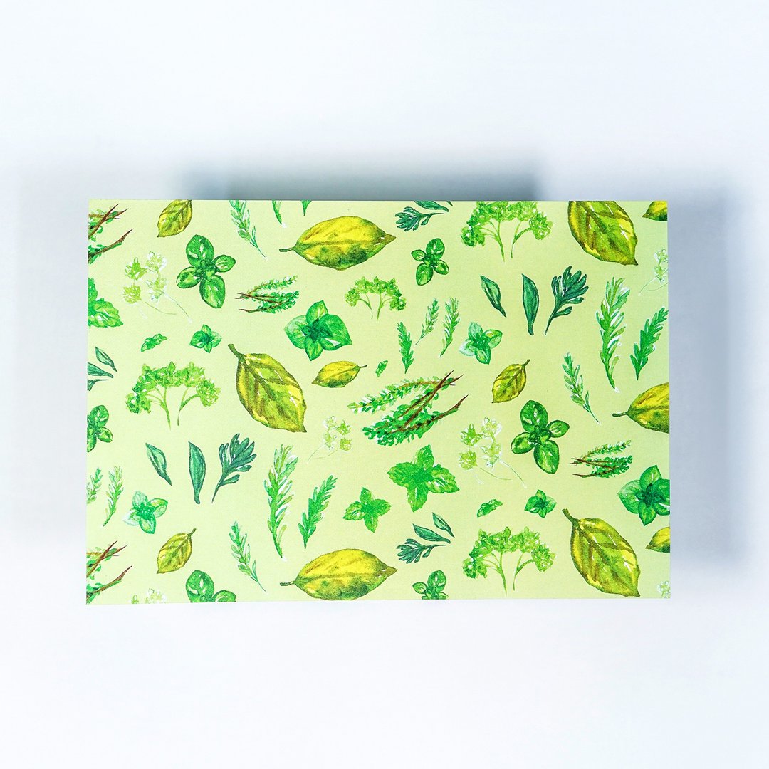 【绿色香草】 水彩插画 花样明信片 手帐 美食 煮食 调味 芫荽 - 卡片/明信片 - 纸 绿色