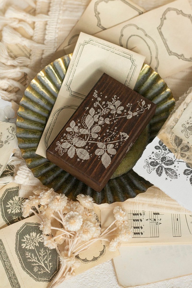 日常光点 染木印章 - 后院的叶子 - 印章/印台 - 木头 咖啡色