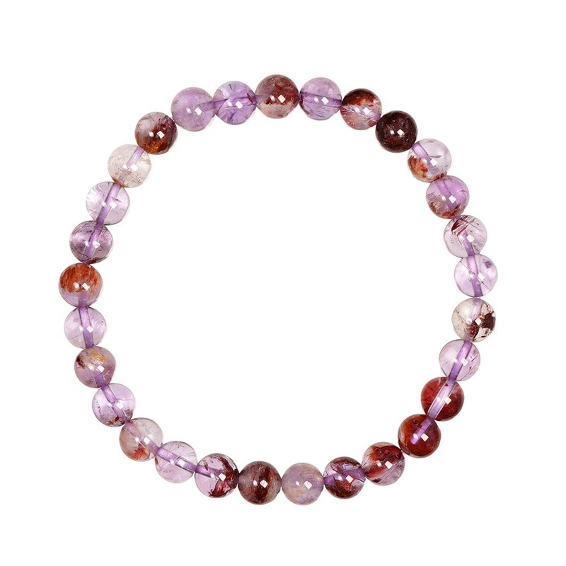 【正佳珠宝】紫幽灵 高品异象幽灵 5.8-6.3mm 紫幽灵手珠 - 手链/手环 - 半宝石 多色