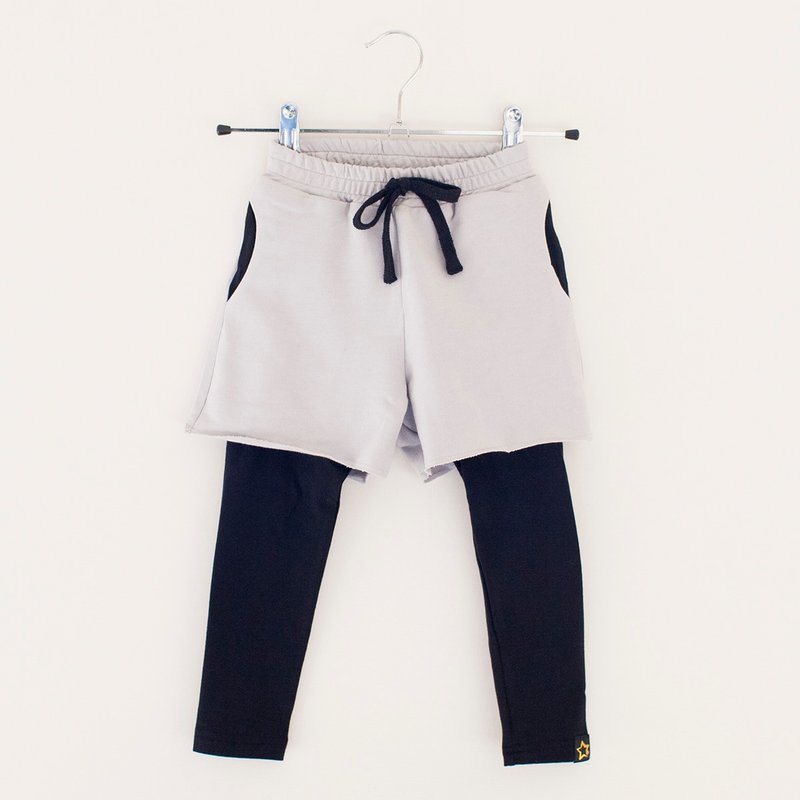 my little star 快跑小星星 有机棉灰黑酷裤 - 其他 - 棉．麻 灰色