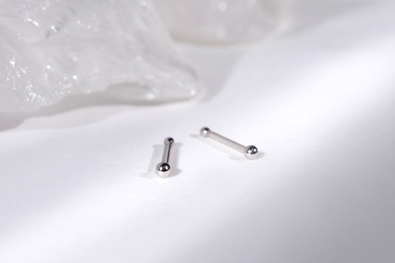 【养耳洞必备】Mini Cozy。迷你圆珠养耳棒 - 耳环/耳夹 - 不锈钢 银色