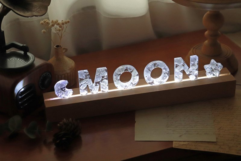 | 定制化礼物 | - Andromeda - LED干燥花字母夜灯 可三段式调光 - 灯具/灯饰 - 植物．花 紫色