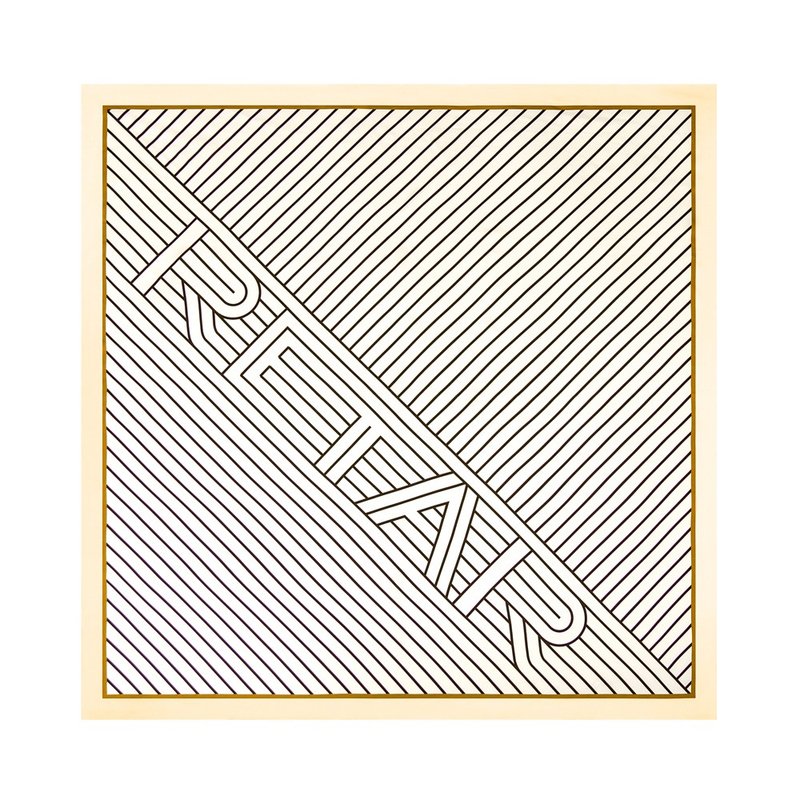 retar 金边条纹原创桑蚕丝斜纹围巾披肩大小丝巾方丝真丝法式复古 - 丝巾 - 丝．绢 