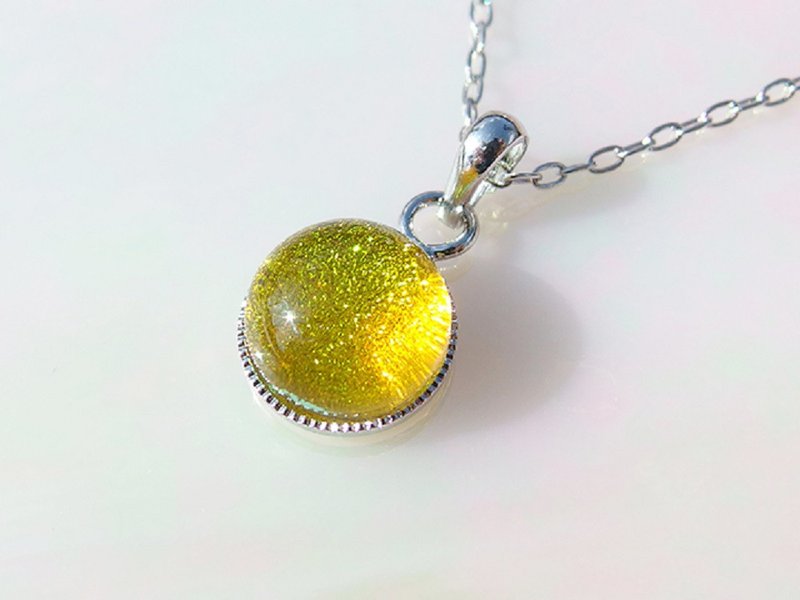 光泽玻璃 (闪耀【月】) 链坠项链【可选尺寸】【预约制作】 - 项链 - 玻璃 粉红色