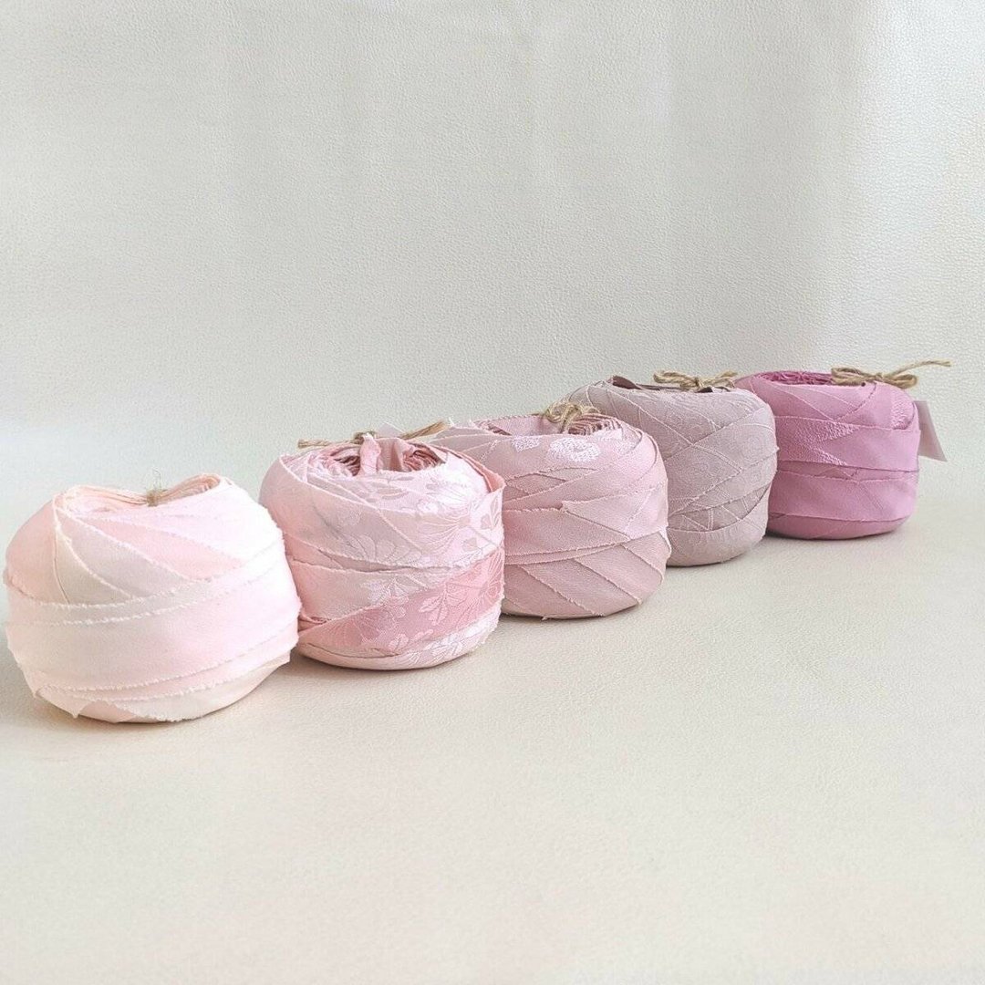 Yarn / kimonoyarn Pink combo (2m*15 Rolls, total at least 30m) - 编织/刺绣/羊毛毡/裁缝 - 丝．绢 粉红色