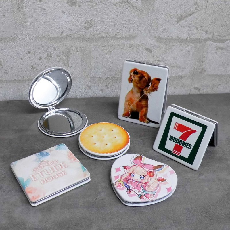 定制化 造型皮革掀盖镜 折叠镜 随身镜 化妆镜 来图订制订做 镜子 - 彩妆刷具/镜子/梳子 - 其他材质 