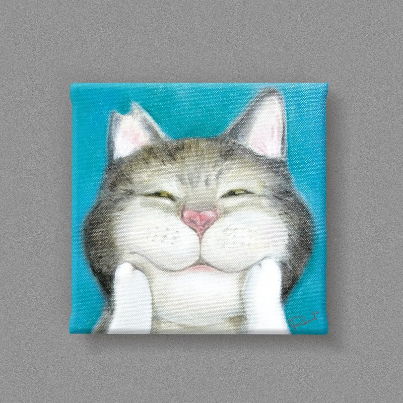 微笑油画系列 虎斑猫 复制画 - 海报/装饰画/版画 - 防水材质 