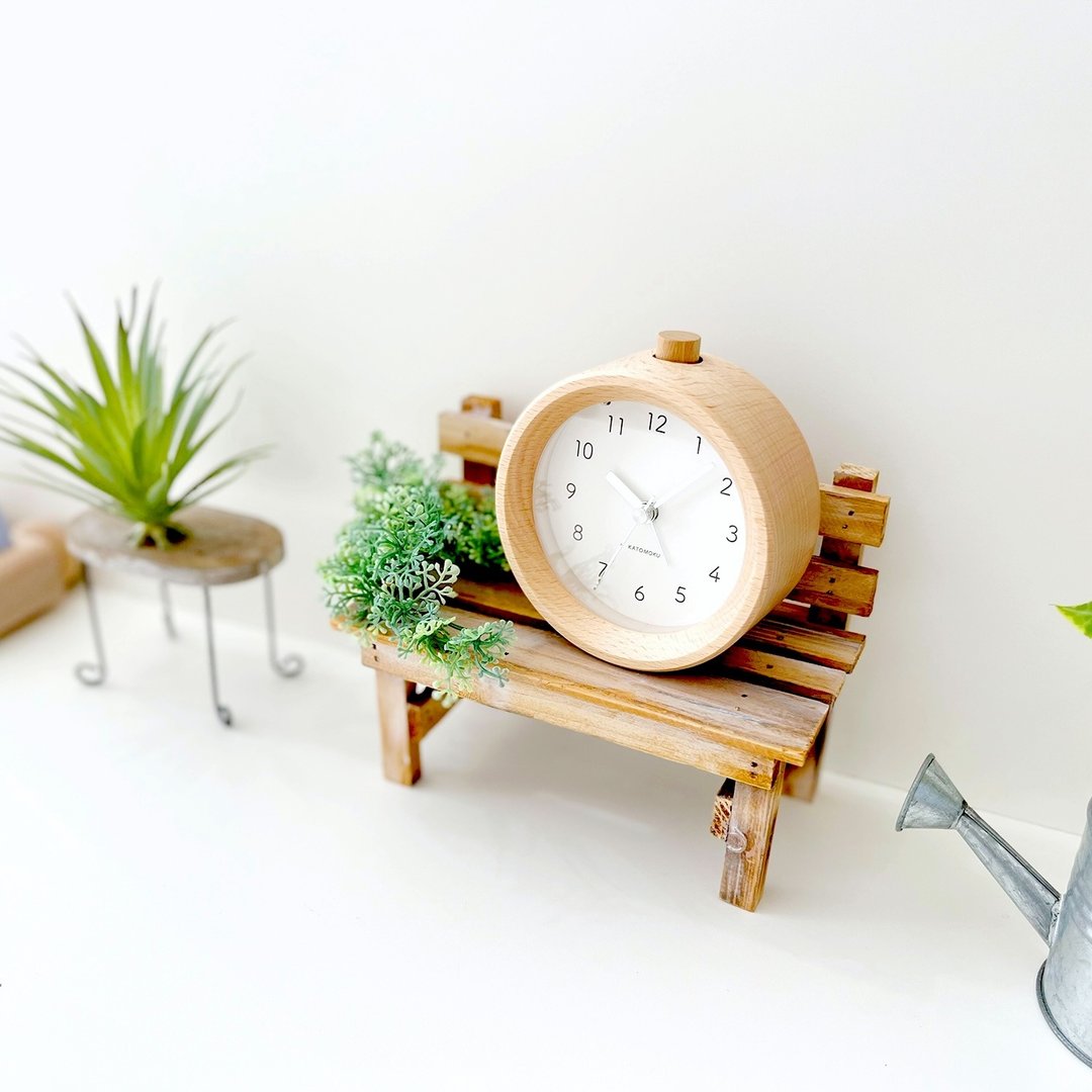 KATOMOKU alarm clock 6 山毛榉 自然色 (km-89NA) 闹钟 日本制造 - 时钟/闹钟 - 木头 