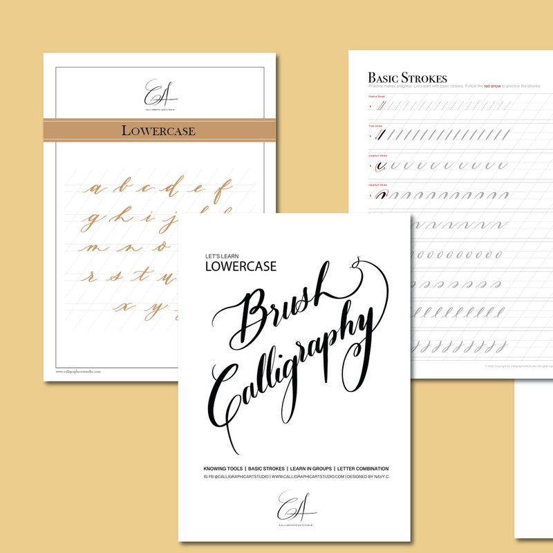 【PDF 字习】Pentel Brush Pen 西洋书法 小写练习 Lowercase - 电脑手机桌布/贴图/App 图示 - 其他材质 