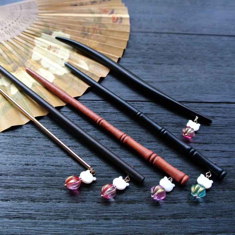 【墨徽阁】更改为木簪加购价(此仅为参考)-限新手簪款式 - 发饰 - 木头 红色