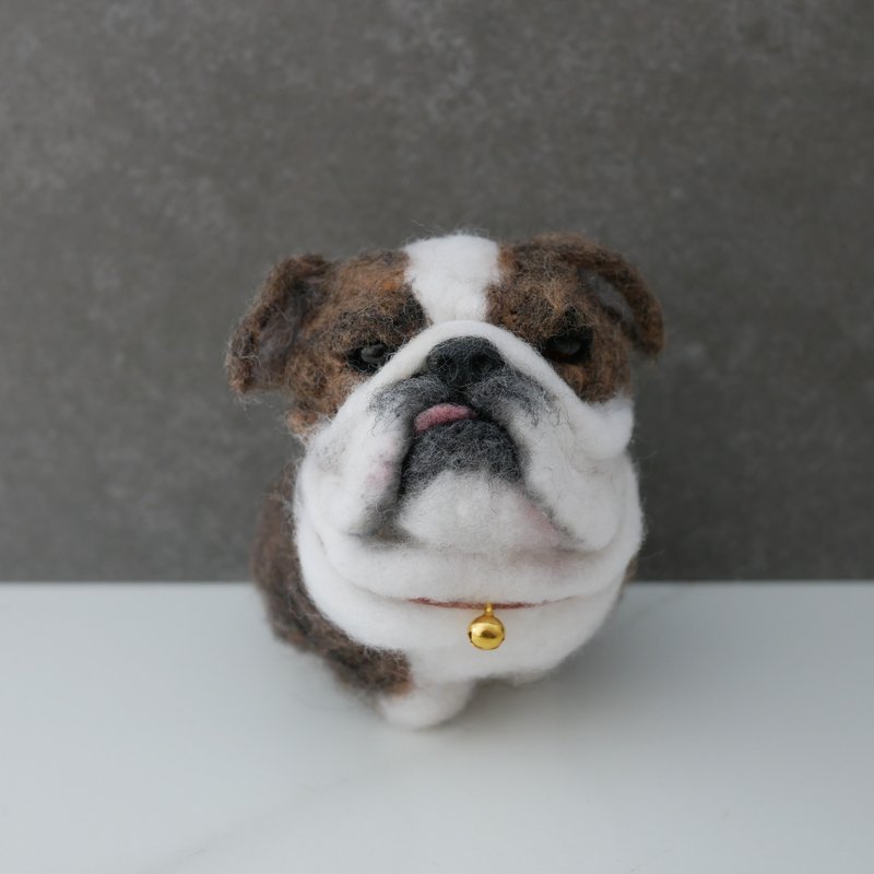 斗牛犬 定制化羊毛毡  宠物定制 公仔 豆豆狗系列 - 玩偶/公仔 - 羊毛 咖啡色