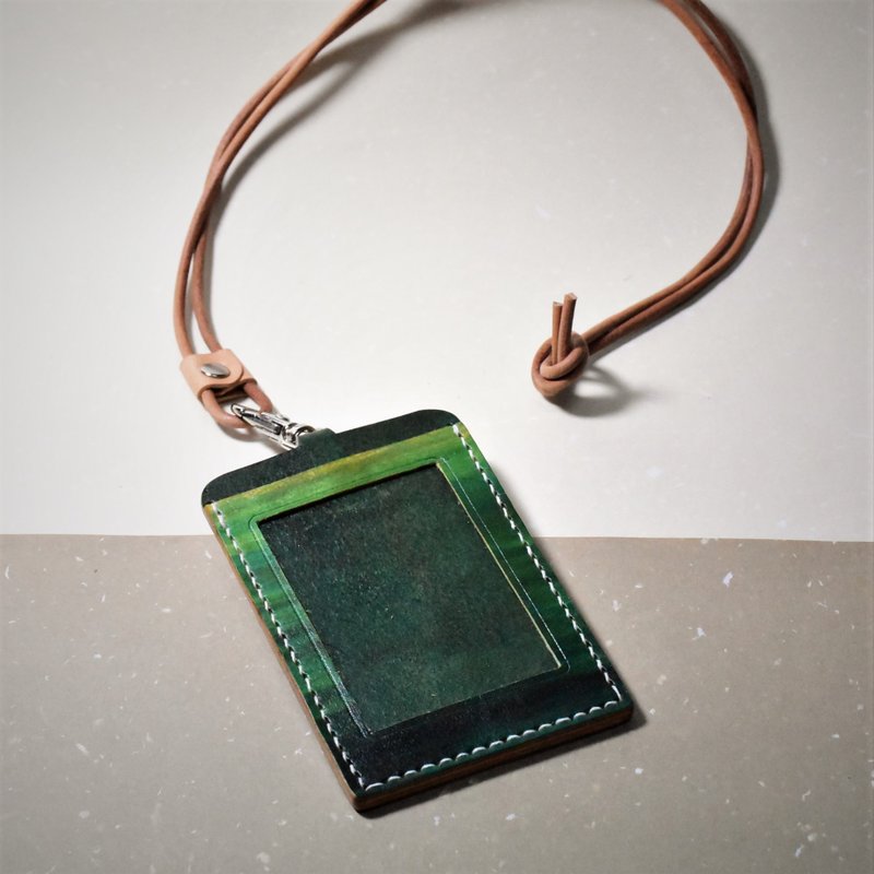 渐层绿证件套/免费定制印字 - 证件套/卡套 - 真皮 绿色