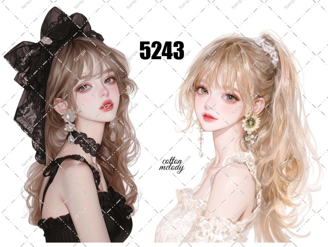 original sticker no.5243 人物贴纸 原创贴纸 原创人物贴纸 装饰贴纸 cotton melody - 贴纸 - 纸 