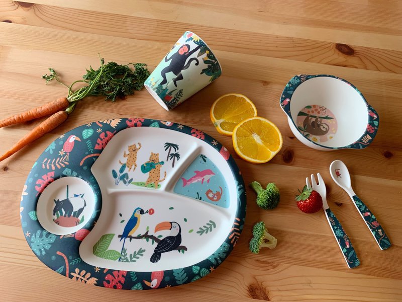 澳洲Suki McMaster 美耐皿儿童餐具5件套装-免邮 - 儿童餐具/餐盘 - 环保材料 多色