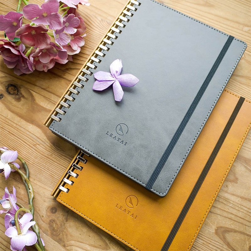 A5 抽取式仿皮革活页笔记本-双色牛纹。纯封面/封底 - 笔记本/手帐 - 人造皮革 多色