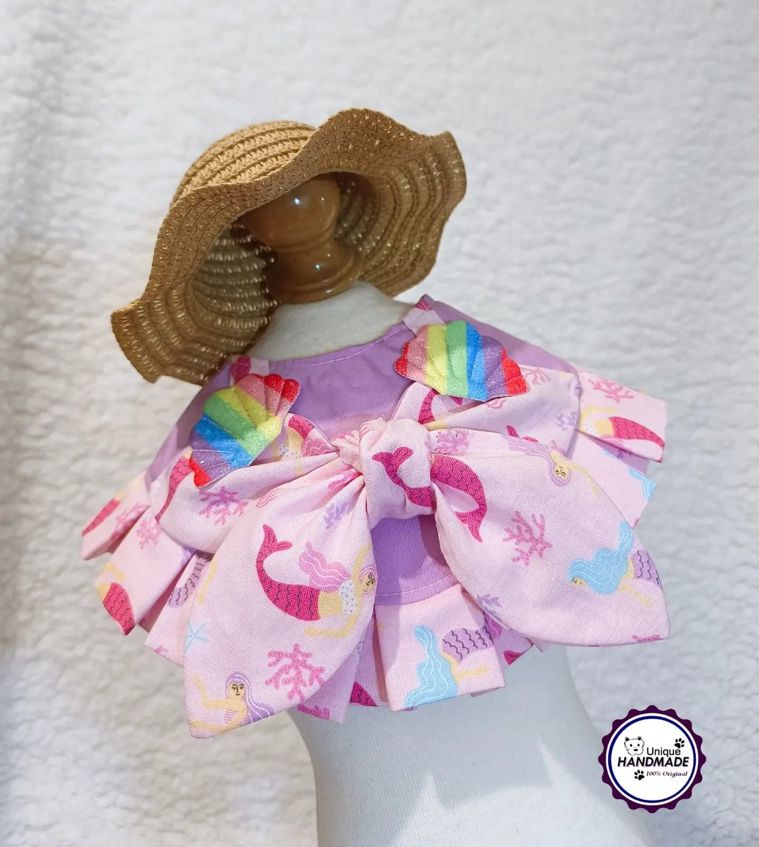 Summer Aloha  bikini 2 in 1 造型颈饰 宠物 猫犬 狗狗 颈 - 衣/帽 - 棉 粉红色