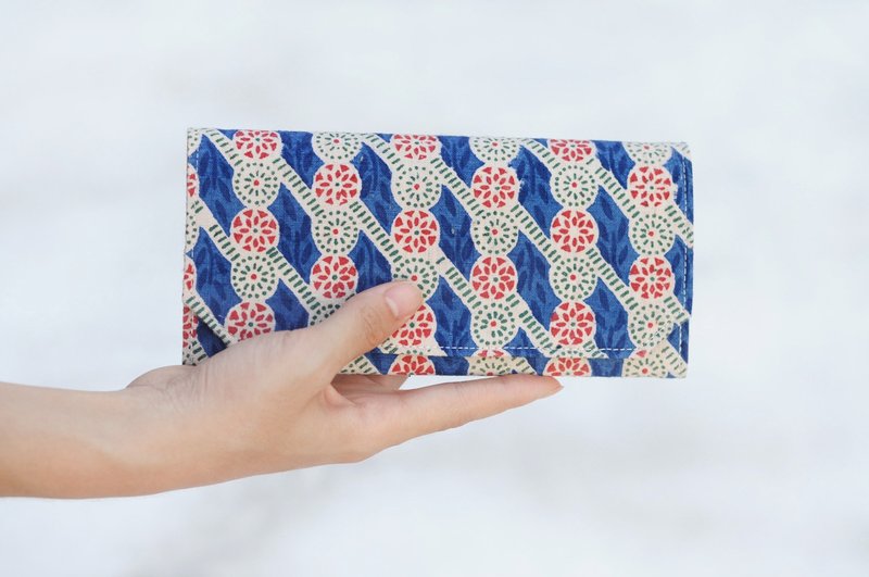 古布 水洗牛皮纸 长夹-夏日花火  皮夹/钱包 - 皮夹/钱包 - 棉．麻 多色