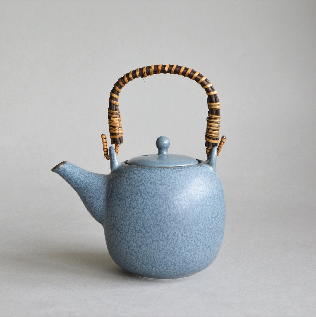 Mino ware Midori clay bottle Sky blue teapot | Pot | Tea - 茶具/茶杯 - 陶 灰色
