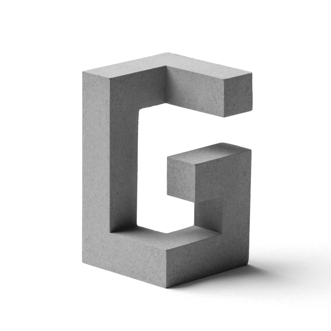 水泥字母 G - 摆饰 - 水泥 灰色