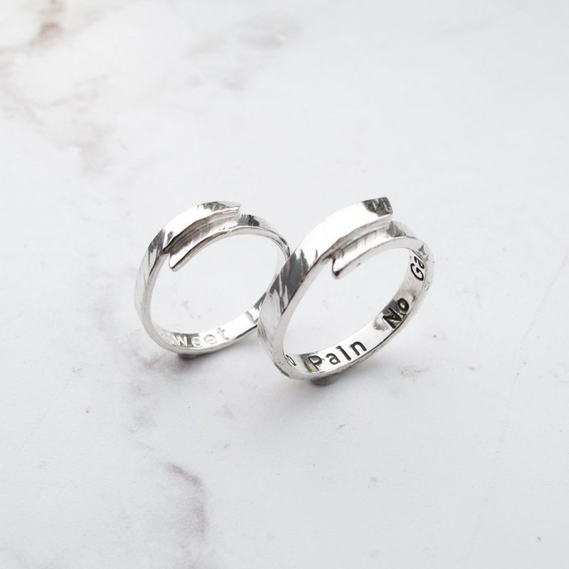 DIY手工银饰教学卷 |  文化币可 |简单爱 捶纹 纯银情侣对戒 | 大 - 金工/饰品 - 纯银 