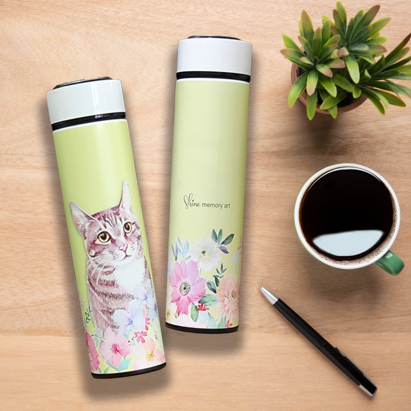 猫猫不綉钢保温瓶/保温杯/有茶隔| 宠物 生日 可定制母亲节礼物 - 保温瓶/保温杯 - 不锈钢 