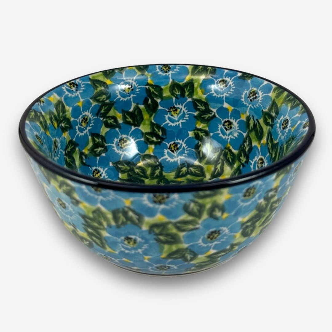 波兰手绘手工陶-饭碗 13cm 富贵蓝系列 设计师款 - 碗 - 陶 蓝色