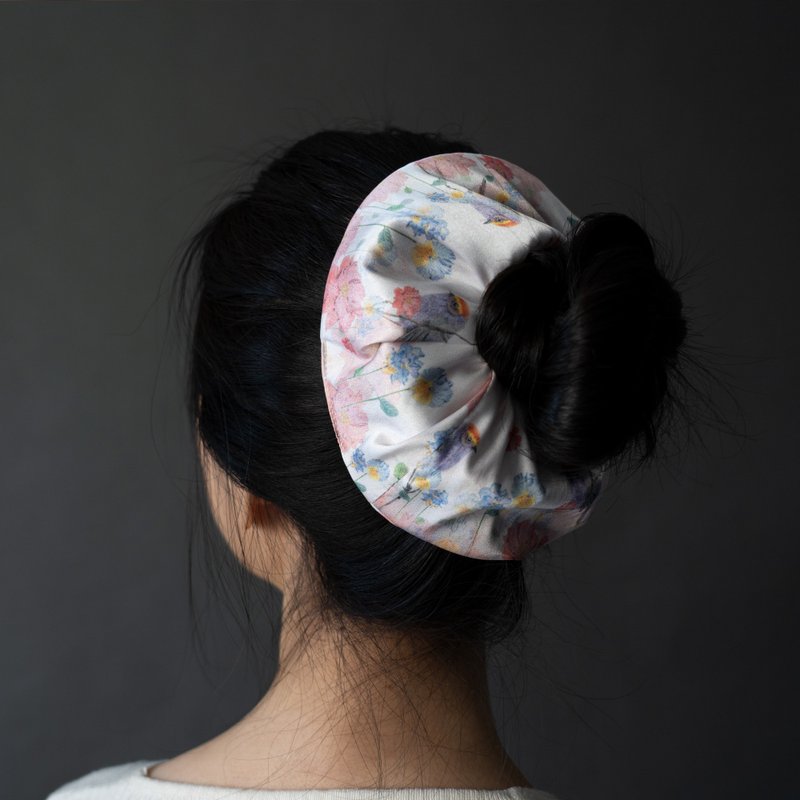 Jennie Tsai - 甜甜鸟语粉白 - 大甜甜圈发束 - 发饰 - 丝．绢 