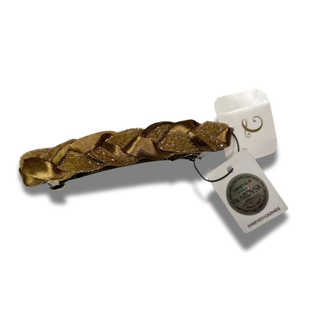 COMPLEX BIZ 弹簧夹系列 双色缎带 咖啡麻花 - 发饰 - 其他材质 多色