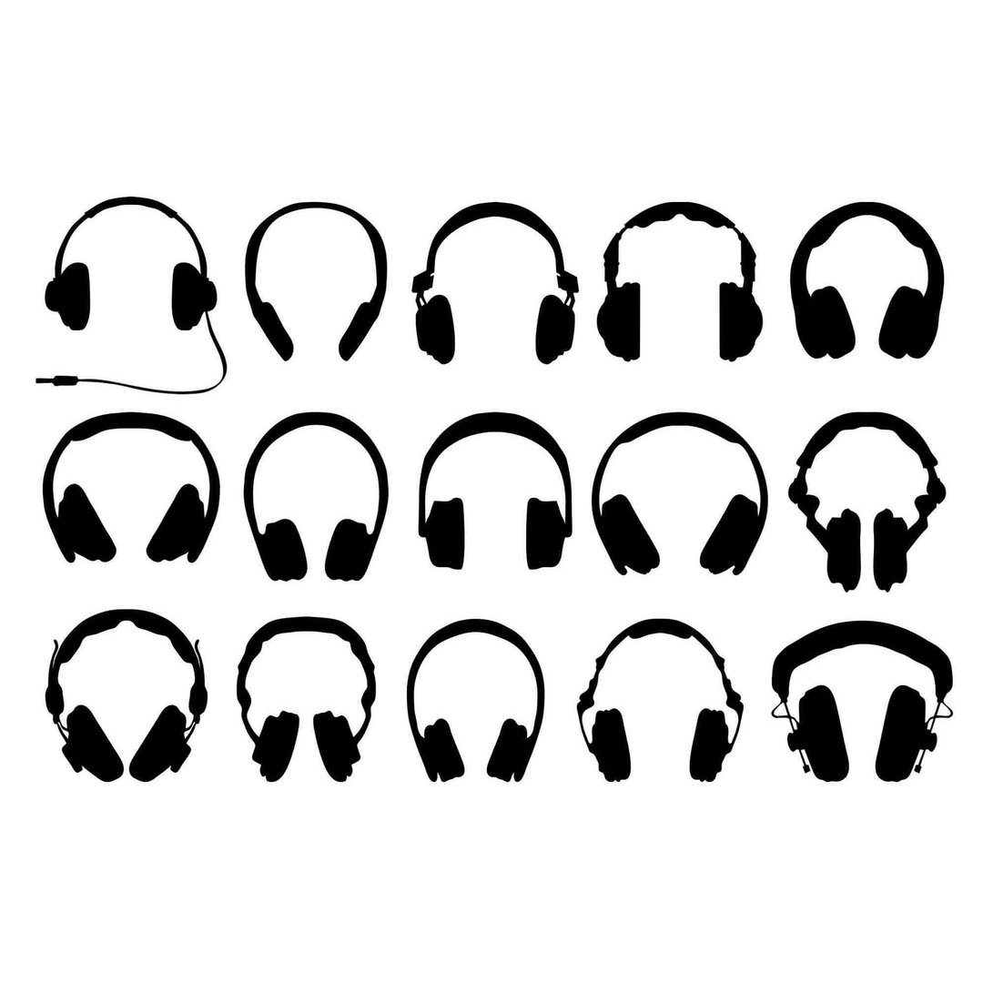 Headphones svg, headphones template, headphones eps, headphones png, Cricut, SVG - 图文模板设计 - 其他材质 